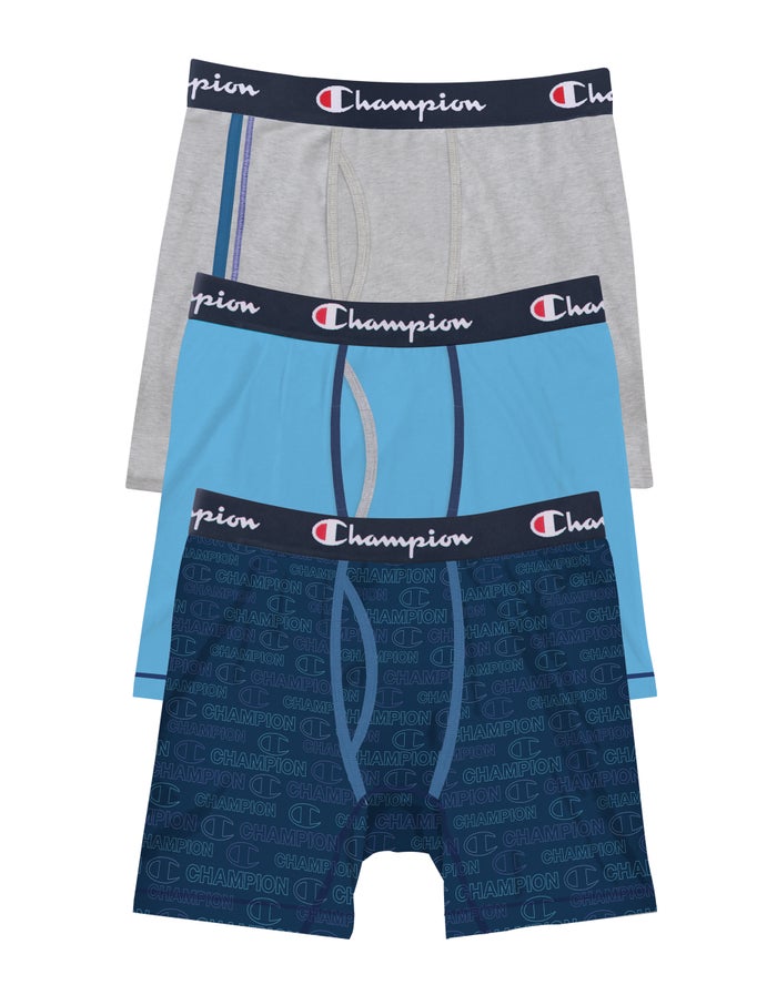 Champion Everyday Comfort 3-Pairs Onderbroek Heren - Blauw/Grijs - Belgie 7432JPWLG